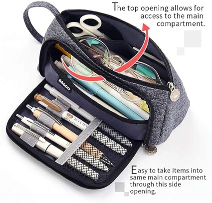 Big Capacity Pencil Case Pouch Pen Case Simple Stationery Bag School College Office Organizer for Teens Girls Adults Student